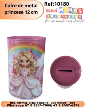 Cofre de metal princesa 12 cm