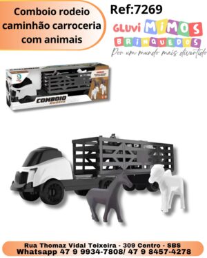 Comboio rodeio caminhão carroceria com animais