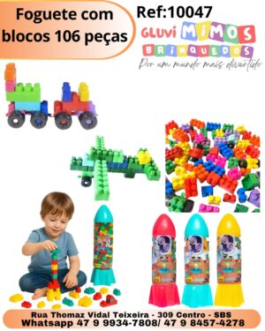 Foguete com blocos 106 peças