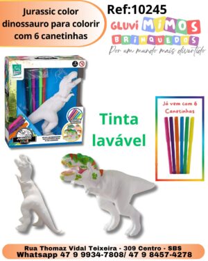 Jurassic color dinossauro para colorir  com 6 canetinhas