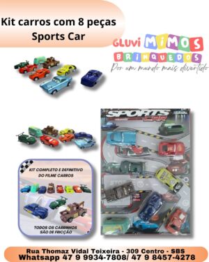 Kit carros com 8 peças Sports Car