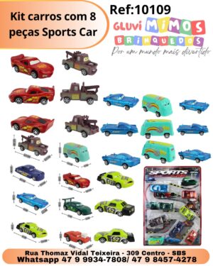 Kit carros com 8 peças Sports Car