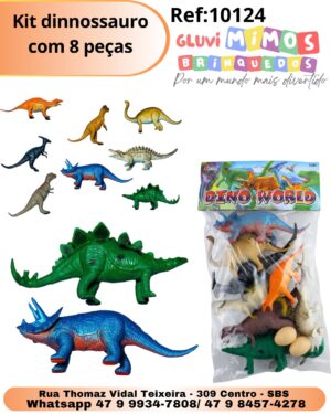 Kit dinnossauro com 8 peças