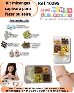 Kit miçangas capivara para fazer pulseira