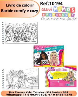 Livro de colorir Barbie comfy e cozy