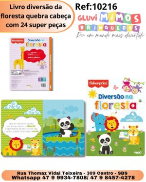 Livro diversão da floresta quebra cabeça com 24 super peças