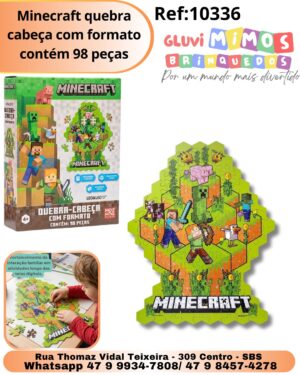 Minecraft quebra cabeça com formato contém 98 peças