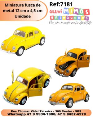 Miniatura fusca de metal 12 cm x 4,5 cm Unidade
