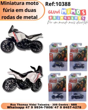 Miniatura moto fúria em duas rodas de metal