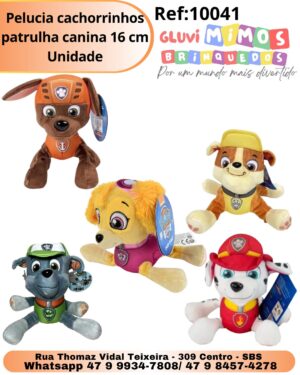 Pelucia cachorrinhos patrulha canina 16 cm Unidade
