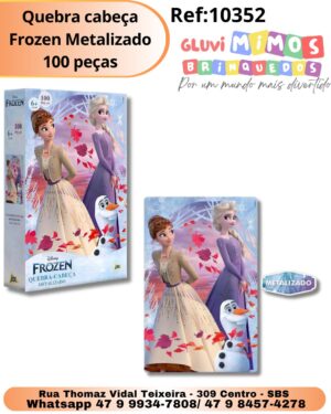 Quebra cabeça Frozen Metalizado 100 peças