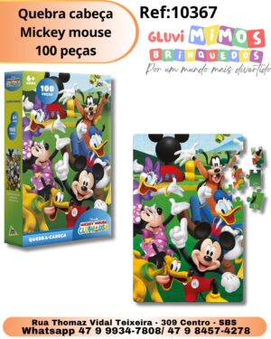 Quebra cabeça Mickey mouse 100 peças