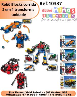 Robô Blocks corrida 2 em 1 transforms  unidade