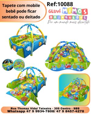 Tapete com mobile bebê pode ficar sentado ou deitado