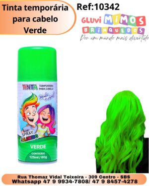 Tinta temporária para cabelo Verde