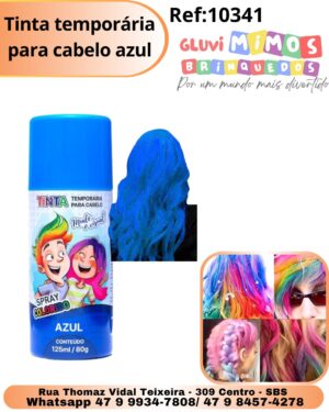 Tinta temporária para cabelo azul
