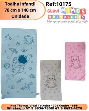 Toalha infantil 70 cm x 140 cm Unidade