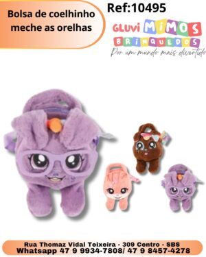 Bolsa de coelhinho meche as orelhas