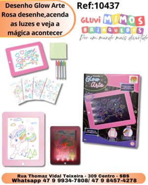 Desenho Glow Arte Rosa desenhe,acenda as luzes e veja a mágica acontecer