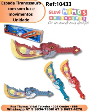 Espada Tiranossauro com som luz e movimentos  Unidade