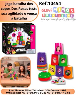 Jogo batalha dos copos Dos Rosas teste sua agilidade e vença a batalha