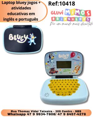 Laptop bluey jogos + atividades educativas em inglês e português