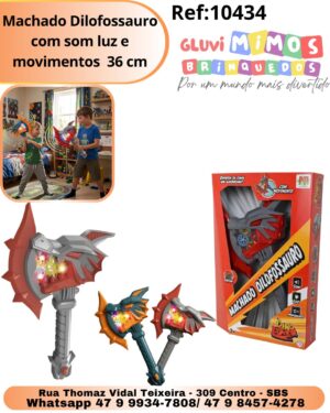 Machado Dilofossauro com som luz e movimentos  36 cm