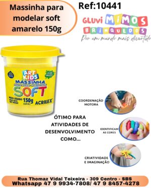 Massinha para modelar soft amarelo 150g