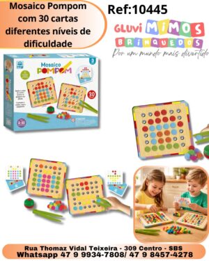 Mosaico Pompom com 30 cartas diferentes níveis de dificuldade