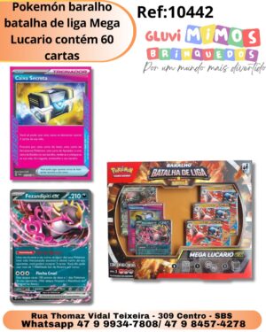 Pokemón baralho batalha de liga Mega Lucario contém 60 cartas