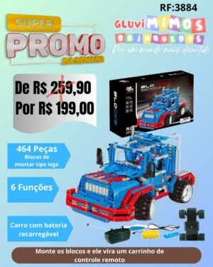 Lego 464 peças vira caminhão de controle remoto