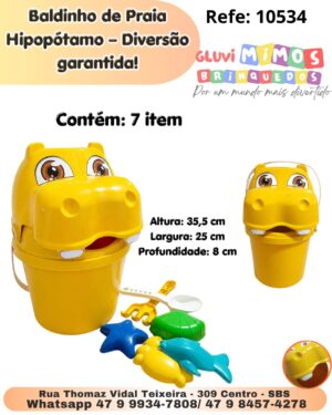 Baldinho de Praia Hipopótamo – Diversão garantida!