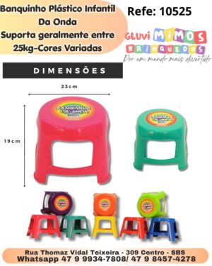 Banquinho Plástico Infantil Da Onda