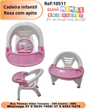 Cadeira infantil Rosa com apito