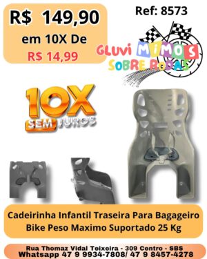 Cadeirinha Infantil Traseira Para Bagageiro Bike