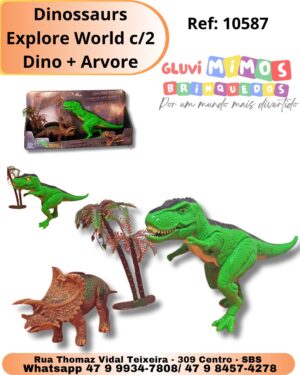 Dinossaurs Explore World c/2 Dino + Arvore