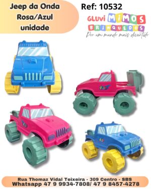 Jeep da Onda Rosa/Azul unidade