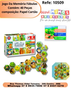 Jogo Da Memória Fábulas  Contém: 40 Peças