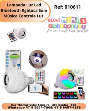 Lampada Luz Led Bluetooth Rgbtoca Som Música Controle Luz