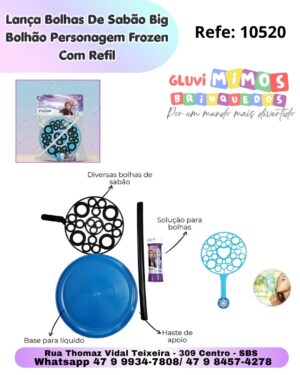 Lança Bolhas De Sabão Big Bolhão Personagem Frozen Com Refil