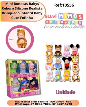 Mini Bonecas Babys Reborn Silicone Realista Brinquedo Infantil Baby Cute Fofinha