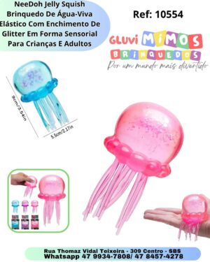 NeeDoh Jelly Squish Brinquedo De Água-Viva Elástico Com Enchimento De Glitter Em Forma Sensorial Para Crianças E Adultos