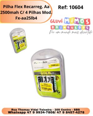 Pilha Flex Recarreg. Aa 2500mah C/ 4 Pilhas Mod. Fx-aa25lb4