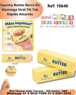 Squishy Butter Barra De Manteiga Viral Tik Tok Rápido Amarelo