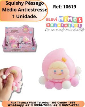 Squishy Pêssego Médio Anti-estress 1 Unidade.