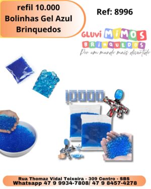 refil 10.000 Bolinhas Gel Azul  Brinquedos
