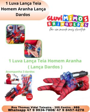 1 Luva Lança Teia Homem Aranha Lança Dardos