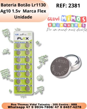 Bateria Botão Lr1130 Ag10 1.5v  Marca Flex Unidade