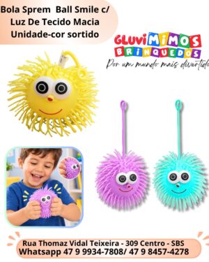 Bola Sprem  Ball Smile c/ Luz De Tecido Macia Unidade-cor sortido