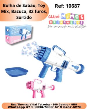 Bolha de Sabão, Toy Mix, Bazuca, 32 furos, Sortido